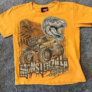 VTG Rude Boyz RB tag Monsterzilla Dino Crusher Tshirt Boys 5/6 90s Monster truck